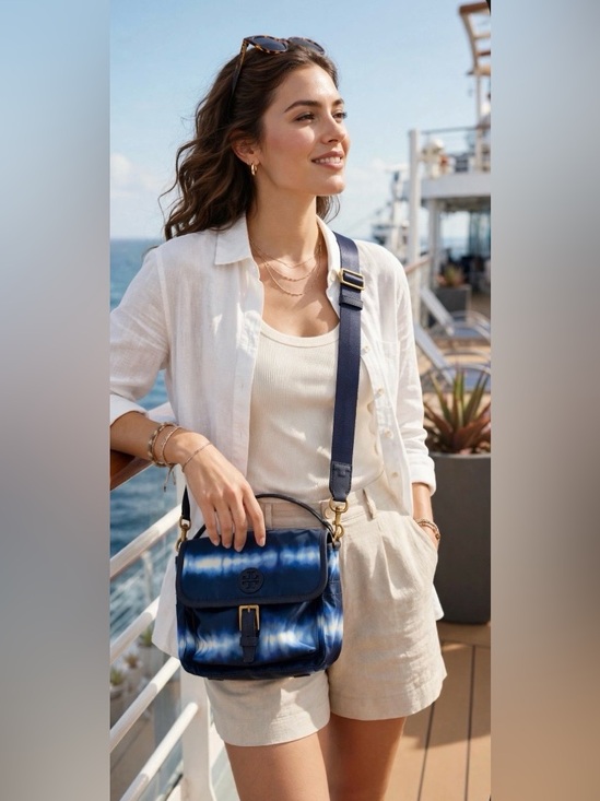 Tory Burch Handbags - Tory Burch Tie Dye Scout Nylon Crossbody Bag Blue